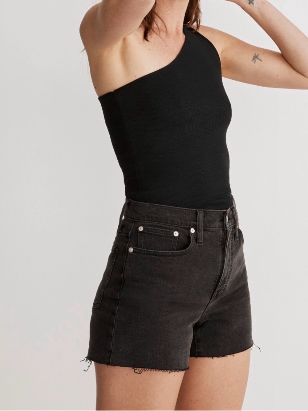 Madewell High Rise Denim Jean Short Lunar Wash Black 27